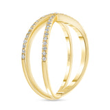 14K Gold Diamond X Band Narrow