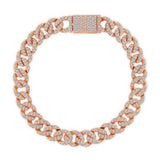 14K Gold Medium Diamond Cuban Bracelet