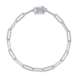 14K Gold Diamond Paper Clip Bracelet