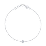 14K Gold Diamond Bezel Bracelet