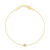 14K Gold Diamond Bezel Bracelet