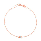 14K Gold Diamond Bezel Bracelet