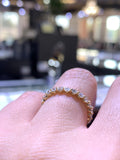 14K Gold Round Diamond 2MM Single Prong Eternity Band