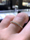 14K Gold Round Diamond 2MM Single Prong Eternity Band
