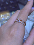 14K Gold Braided Diamond Band