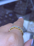 14K Gold Pear and Marquise Diamond Halo Band