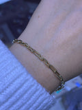 14K Gold Small Alternating Paperclip Bracelet