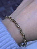 14K Yellow Gold Medium Alternating Paperclip Bracelet