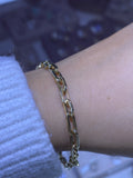 14K Yellow Gold Medium Alternating Paperclip Bracelet