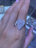 14K Gold Large Heart Diamond Pavé Band
