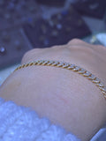 14K Gold Adjustable Diamond Cuban Bracelet
