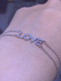 14K White Gold 'LOVE' Diamond Bracelet