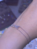 14K White Gold 'LOVE' Diamond Bracelet