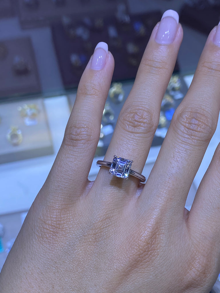 Asscher Cut Diamond Engagement Ring David s House of Diamonds