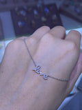 14K Gold Love Cursive Diamond Necklace