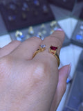 14K Gold Open Ruby Band