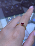 14K Gold Open Ruby Band