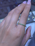 14K Gold Emerald Art Deco Band