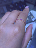 14K Gold Pink Sapphire Art Deco Band