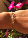 14K Gold Medium Paperclip Bracelet