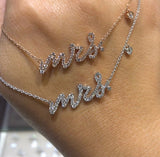 14K Gold Diamond Mrs. Pendant