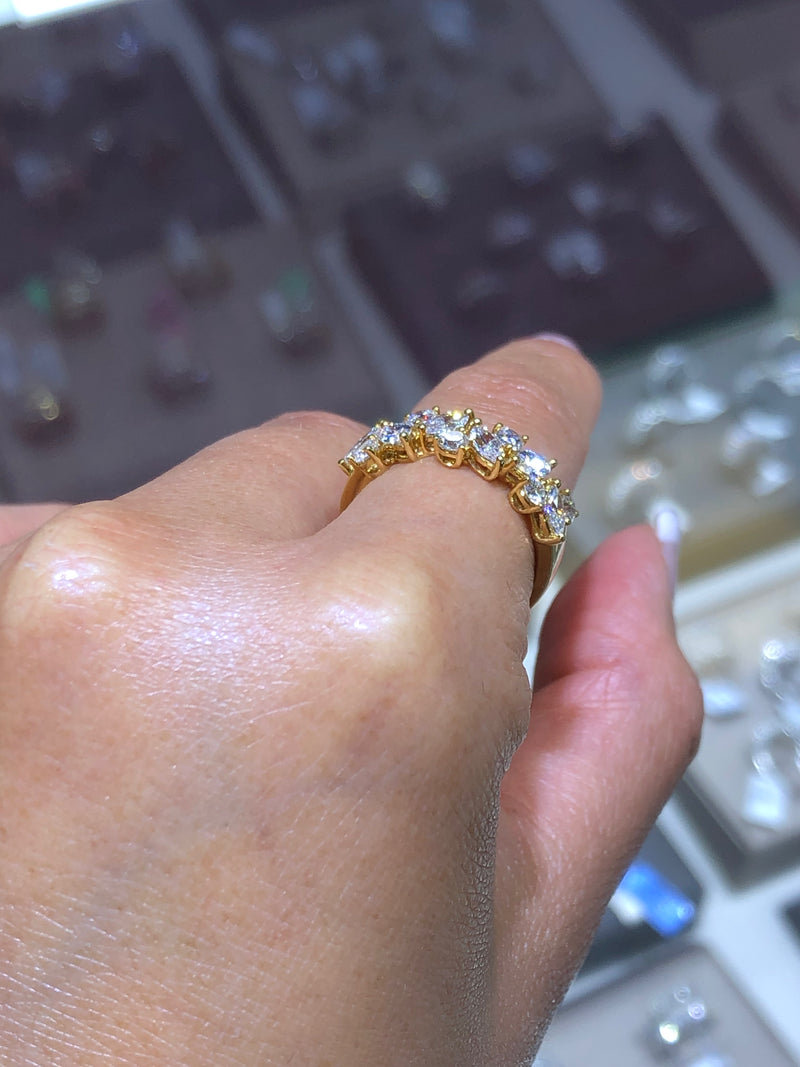 14K Gold Marquise Round Art Deco Diamond Band