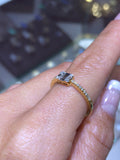 14K Gold Baguette Cluster Pave Diamond Band