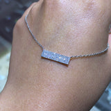 14K Gold 4-Row Diamond Pavé Bar Necklace