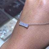 14K Gold 4-Row Diamond Pavé Bar Necklace