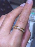 14K Gold and Diamond Link Ring