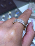 14K Gold Diamond ID Cuban Ring
