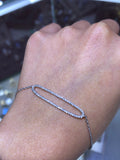 14K Gold Oval Bar Diamond Bracelet