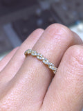 14k Gold Thin Twist Diamond Ring