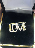 14k Yellow Gold Open 'LOVE' Diamond Band