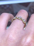 14K Gold Marquise Halo with Round Diamond Band