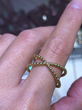 14k Gold Bubble X Ring
