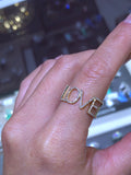 14k Yellow Gold Open 'LOVE' Diamond Band