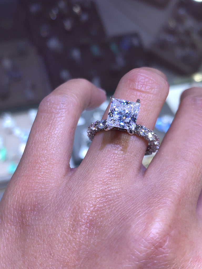 Platinum Princess Cut Diamond Engagement Ring – Nicole Rose Fine Jewelry