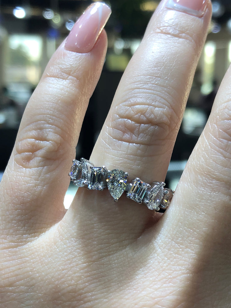 Multi shape diamond deals band