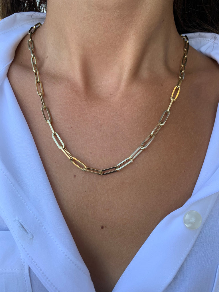 Buy Gold Paperclip Necklace Non Tarnish Chain Women Jewellery Gift Layering  Chain Gift for Her Trending Gold Necklace Link Chain Online in India - Etsy