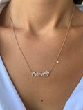 14K Gold Mommy Diamond Necklace