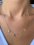 14K Gold Spaced MAMA Diamond Necklace