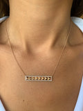 14K Gold Bar Stud Diamond Pendant
