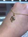 14K Yellow Gold 'LOVE' Diamond Heart Necklace