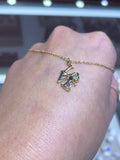 14K Yellow Gold 'LOVE' Diamond Heart Necklace