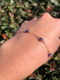 14K Yellow Gold Evil Eye Bracelet