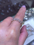 14K Gold Oval Shape Diamond Pavé Band