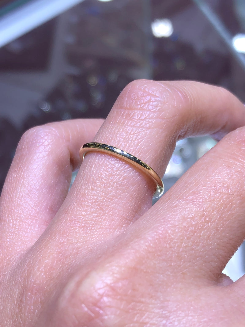 14K Thin Rounded Gold Band