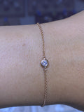 14K Gold Diamond Bezel Bracelet