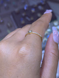 14K Gold Bezel Diamond Heart Band